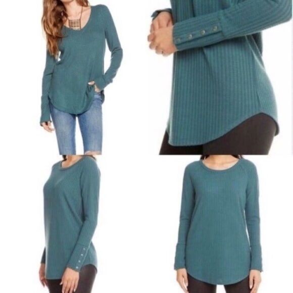 CHASER WAFFLE KNIT THERMAL LONG SLEEVE TOP - Picture 10 of 10